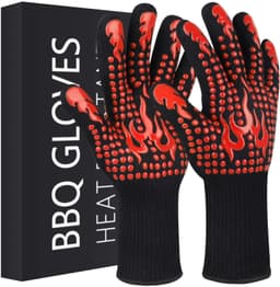 image-Fireproof BBQ Gloves - 800°F Heat Resistant Silicone