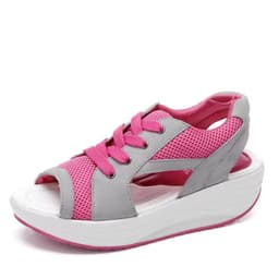 image-Amazon Summer Shake Bottom Women's Sandals Muffin Thick Bottom Lace Up Sandals Beach Shoes Size 43
