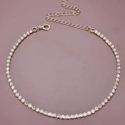 image-Rhinestone Clavicle Necklace - Gold Light Luxury
