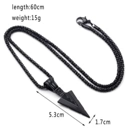 image-Cross-border European and American personality triangle spearhead men's necklace retro arrow necklace pendant jewelry accessories