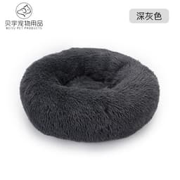 image-Plush cat litter kennel round removable and washable kennel winter warmth pet supplies bed dog bed kennel