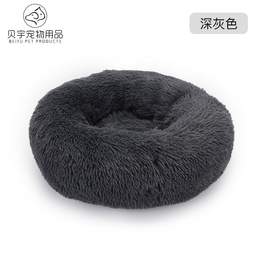 image-Plush cat litter kennel round removable and washable kennel winter warmth pet supplies bed dog bed kennel