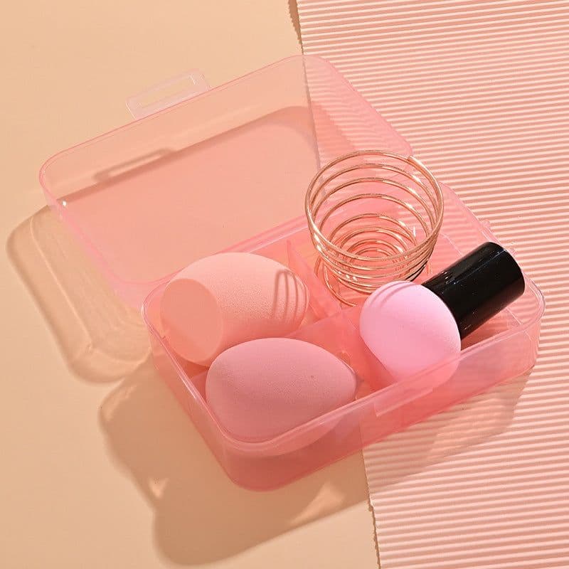 image-Beauty Egg Makeup Sponge Set - Foundation Brush & Powder Puff