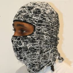 image-Camouflage Knitted Balaclava Hat - Polyester Coffee