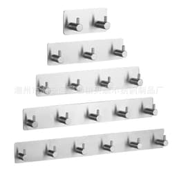 image-304 Stainless Steel Kitchen Hook - 6 Black Rows - 30kg Weight