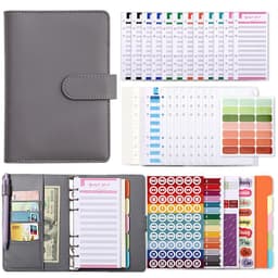 image-Macaron A6 Leather Notebook Budget Planner