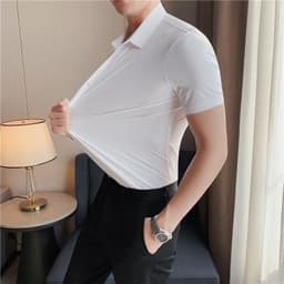 image-Men's Long Sleeve Shirt - Dark Gray Cotton Slim Fit
