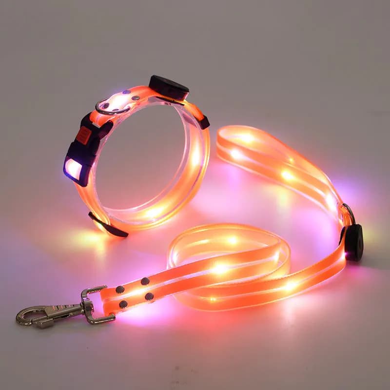 image-LED Pet Collar USB Charging - Nylon Black