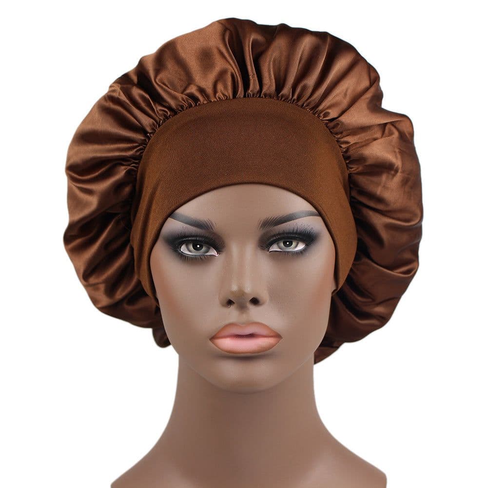image-Amazon hot selling wide strip wide brim high elastic headband night cap ladies chemotherapy cap hair care cap