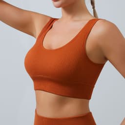 image-Qiao Yu Seamless Yoga Vest Underwear - Brown, L, Moisture Wicking, Women