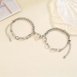 image-European & American Alloy Love Magnet Bracelet Pair - Jewelry Niche Design