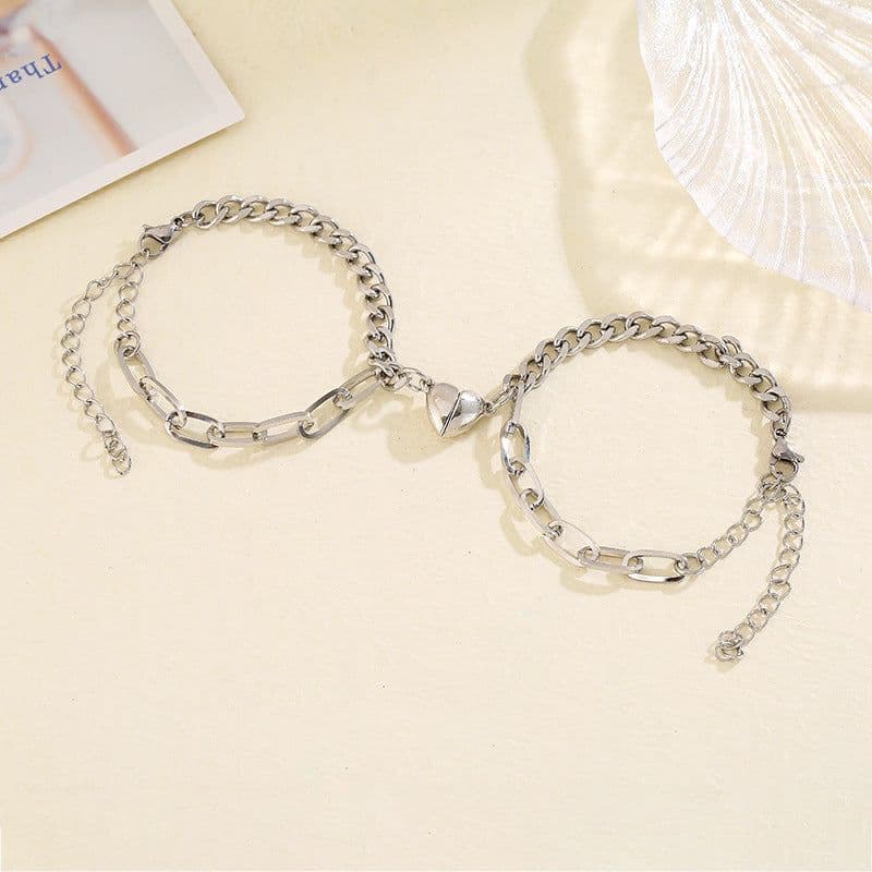 image-European & American Alloy Love Magnet Bracelet Pair - Jewelry Niche Design