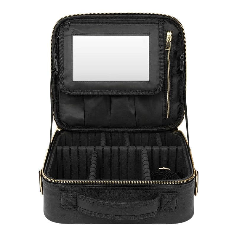 image-Cosmetic Bag with LED Mirror - Large Capacity Travel