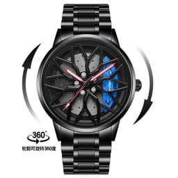 image-SVJ Men's Quartz Watch - 3D Hollow Forged Wheel Design