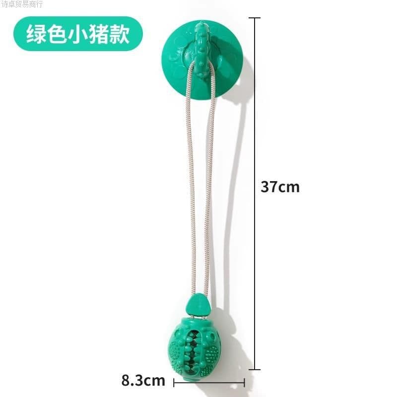 image-Mdeho Dog Toy Ball - Green Suction Cup Sound Tug