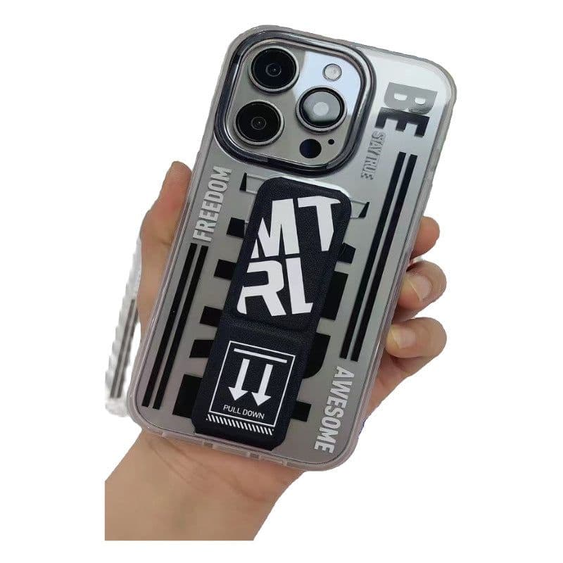 image-Mutural iPhone 15 Pro Case - Red TPU PC Wristband