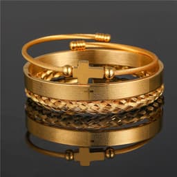 image-Stainless Steel Geometric Bracelet Men - Retro