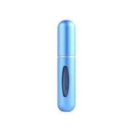 image-New portable 5ml mini self-pump perfume bottle bottom refillable spray bottle aluminum perfume empty bottle