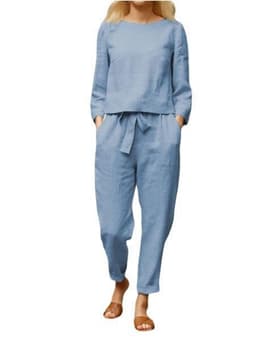 image-Orange Women's 2022 Autumn Casual Pants Suit 3XL Elegant Polyester Top & Trousers
