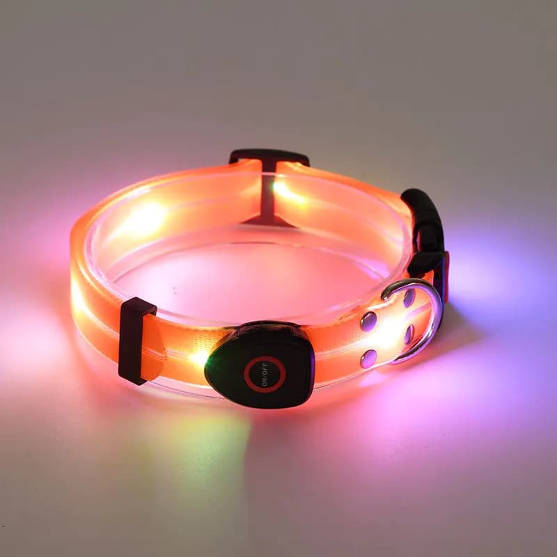 image-LED Pet Collar USB Charging - Nylon Black
