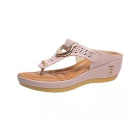 image-Women's Thong Wedge Sandals - Sky Blue Size 43