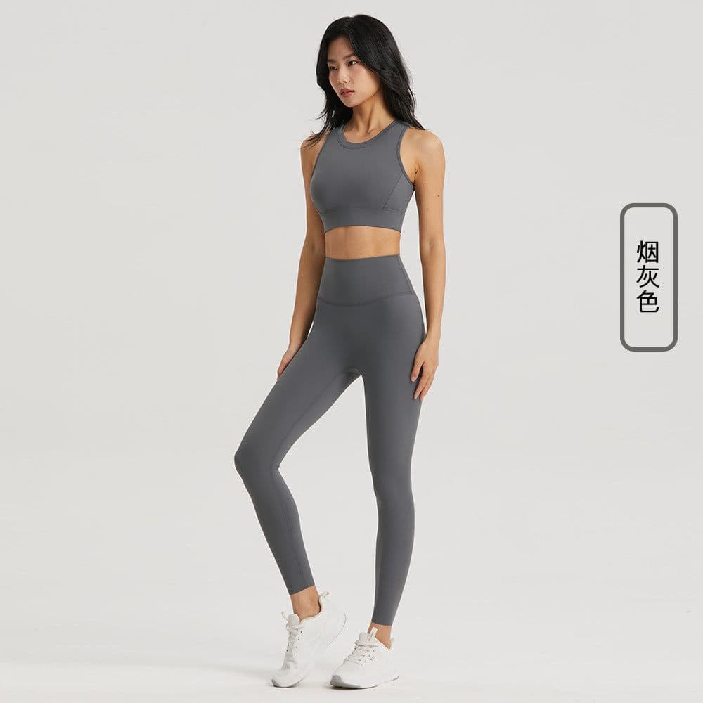 image-Yoga Clothing Set - Matcha Green Fitness Bra Pants