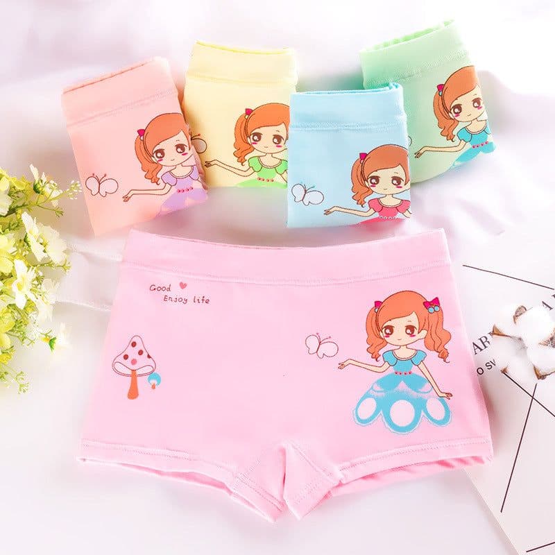 image-Girls Cotton Boxer Shorts For 3 To 8 Years Old Comfort Fit
