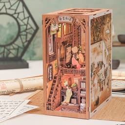 image-DIY Wooden 3D Bookend Toy - CuteBee Rose Model, 11cm x 18cm x 23cm