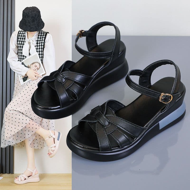 image-Roman PU Sandals Women Off White 42 Casual Platform