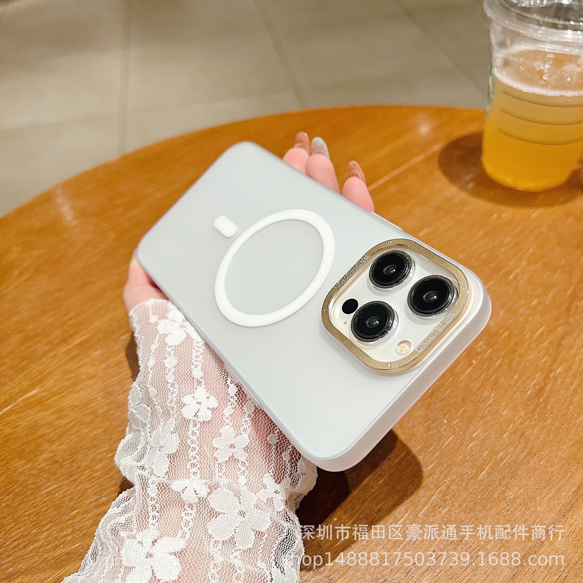 image-Magsafe Frosted Magnetic iPhone Case - Transparent White 11/15 Protection