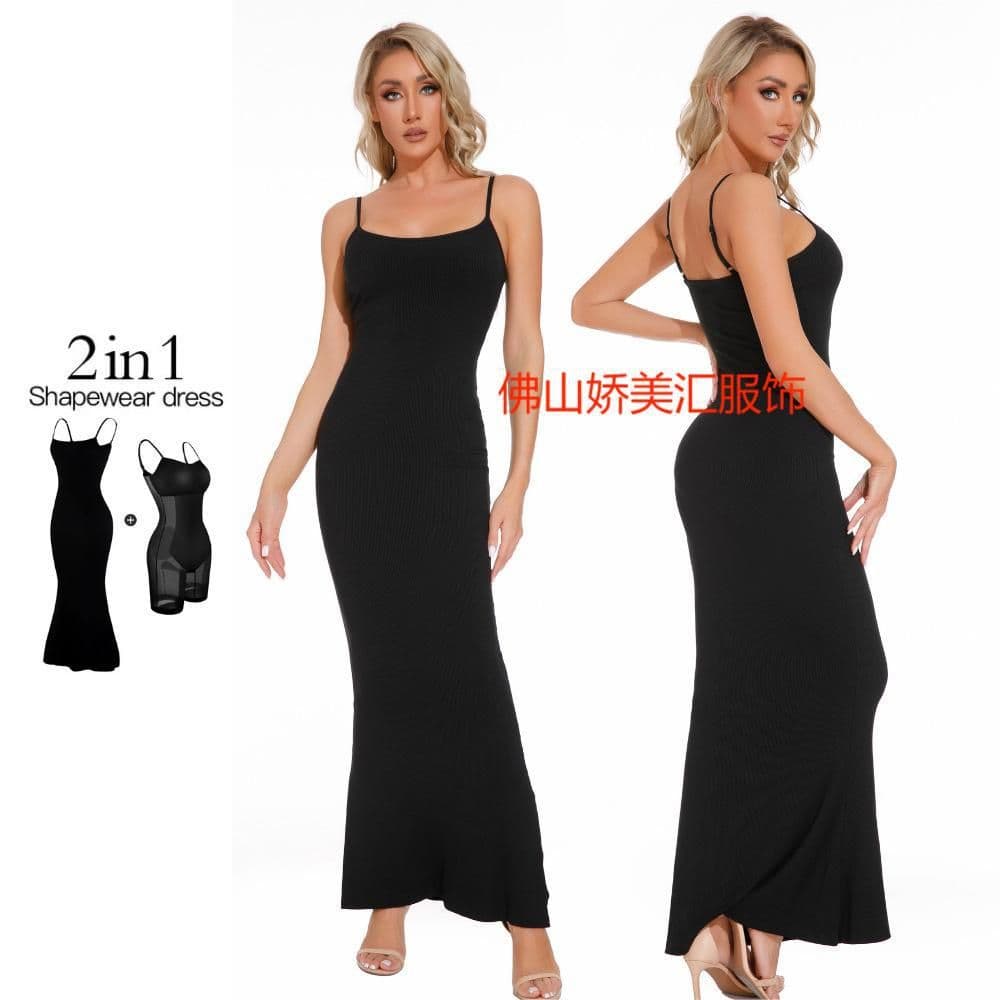 image-Beauty Club Modal Jumpsuit - Black Waist Support S