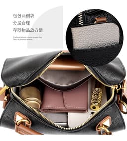 image-Boston Shoulder Bag - Black PU Casual