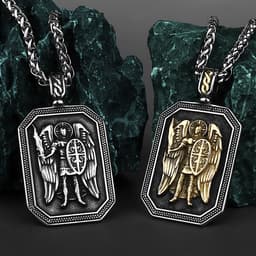 image-Gold Angel Sword Titanium Steel Pendant Necklace