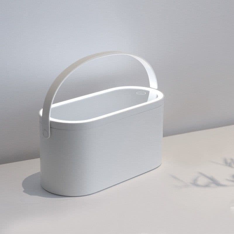 image-LED Vanity Mirror Storage Box - White Multifunctional Beauty Light Portable