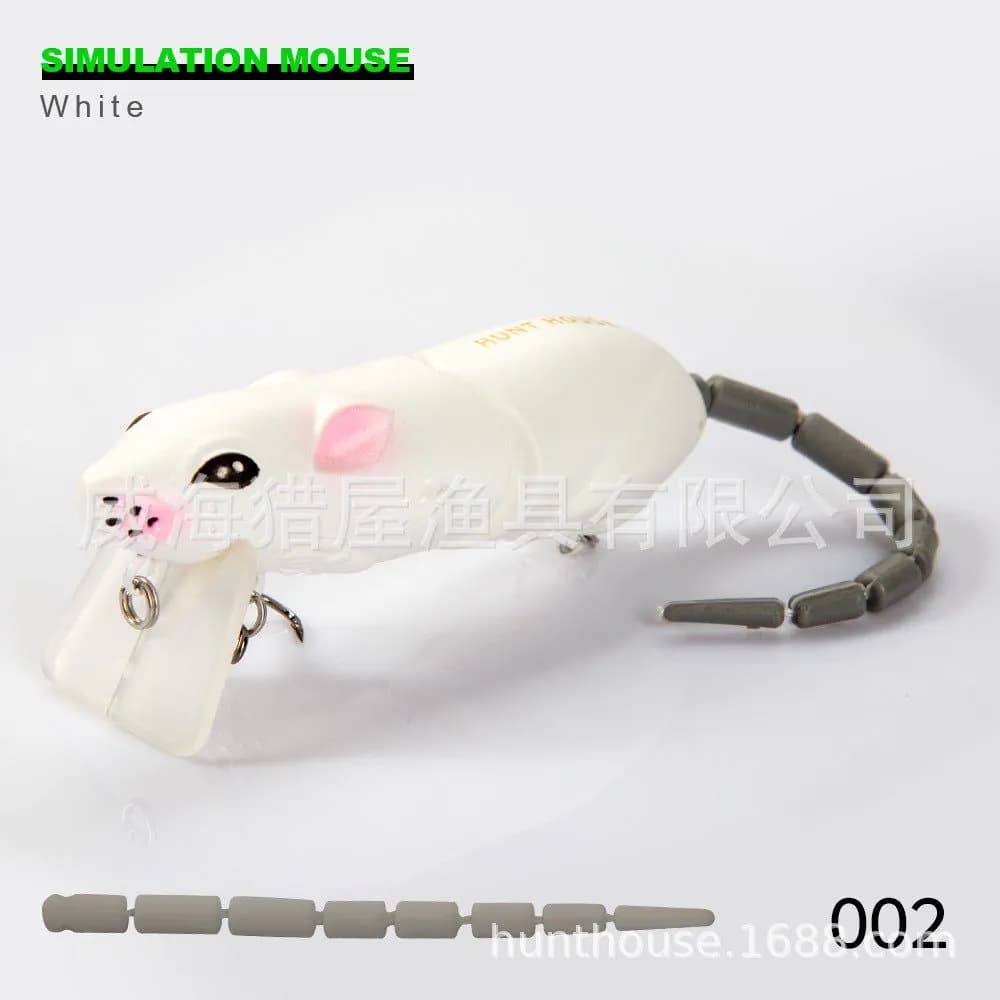 image-Hunting House Lumino 3D Bionic Mouse Knotty Fish 85mm 17g Super Realistic Swimming Style Blackfish Perch