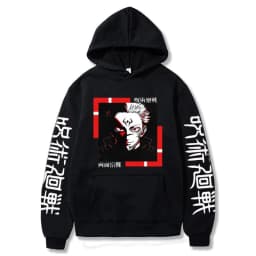 image-Jujutsu Kaisen Hoodie - Black Anime Polyester