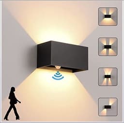 image-Solar outdoor waterproof wall light induction wall light exterior wall wiring free wall light balcony dimming wall light graffiti wall light