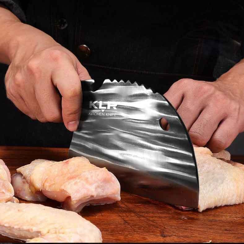 image-Kitchen Knife - Forged Chef's Chopping Knife Black Steel