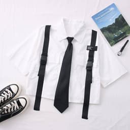 image-Korean Style Female Student Summer Suit - Black XL Urban Commuting Two-Piece Set