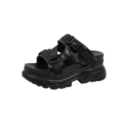 image-T Strap Sandals - White Patent Leather Size 43