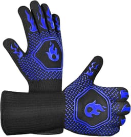image-Fireproof BBQ Gloves - 800°F Heat Resistant Silicone