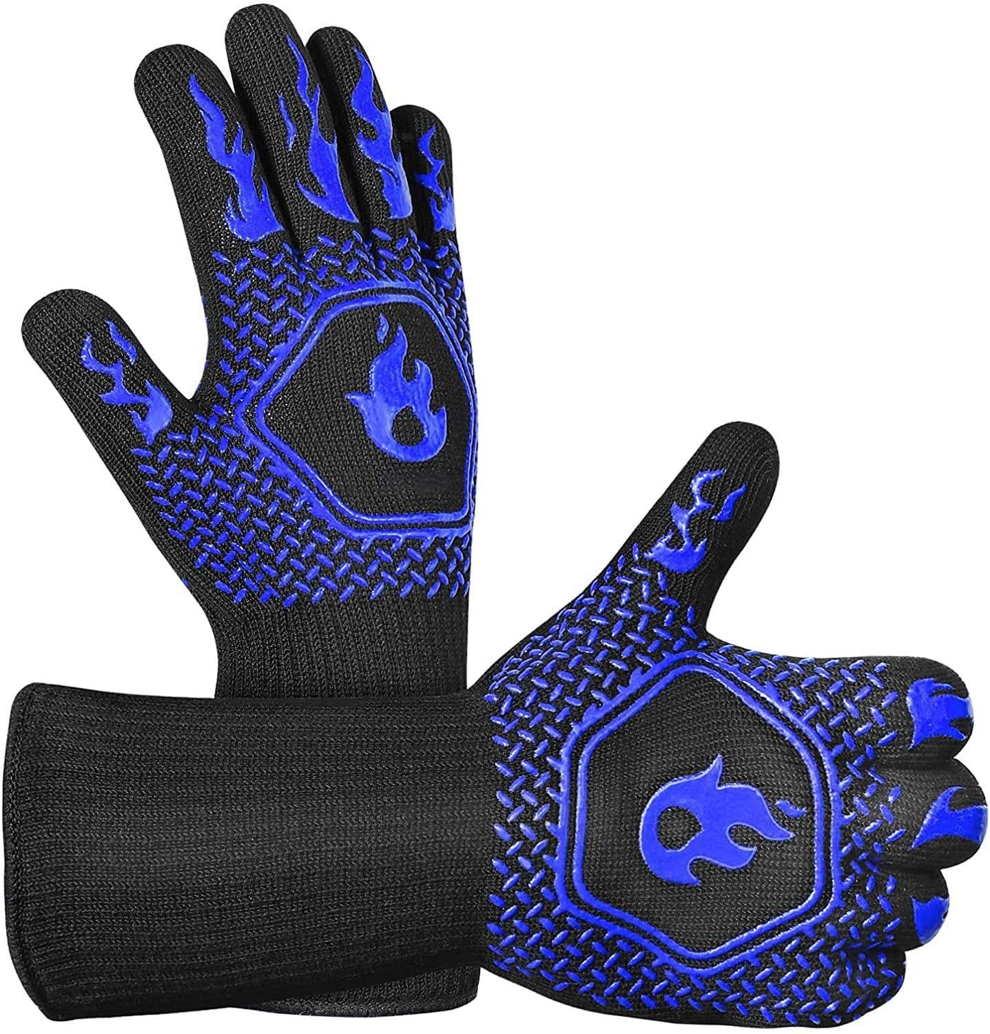 image-Fireproof BBQ Gloves - 800°F Heat Resistant Silicone