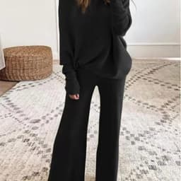 image-Women's Knitted Suit Khaki One-Shoulder Long Sleeve XXXL