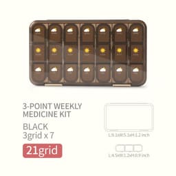 image-Manga Pill Box 7-Day Organizer Brown