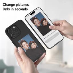image-DIY Ink Screen Phone Case for iPhone 14/15Pro - Black, Shockproof, NFC