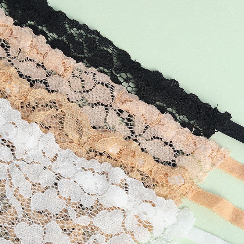 image-Lace Bralette Triangle Cup - White Anti-Light