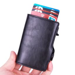 image-Camouflage Green RFID Card Holder - PU Leather