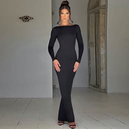 image-Best-Selling Sexy Backless Pleated Dress Hawthaw Spring 2024 - L