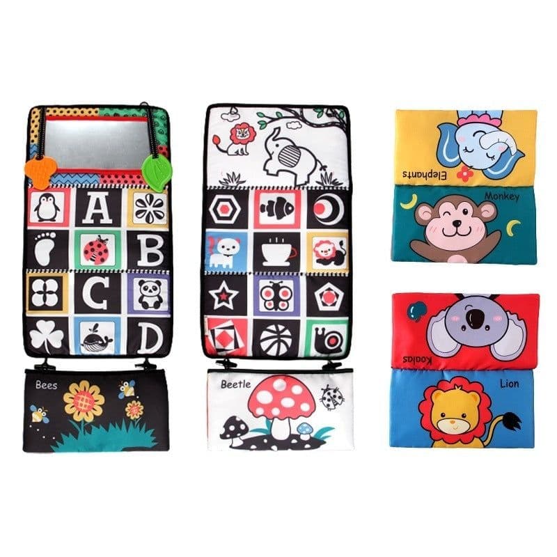 image-Aipinqi new black and white funhouse mirror toy visual stimulation foldable
