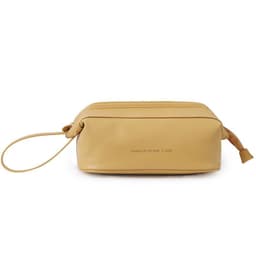 image-Portable Cosmetic Bag - Black PU Leather Pillow